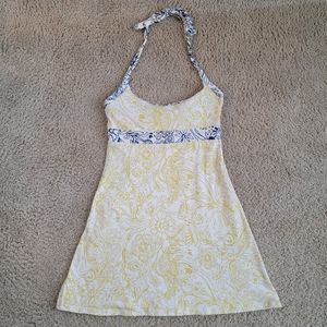 Patagonia Dress - Large - Halter, Floral, Built-in Bra, Cotton Blend, Pockets